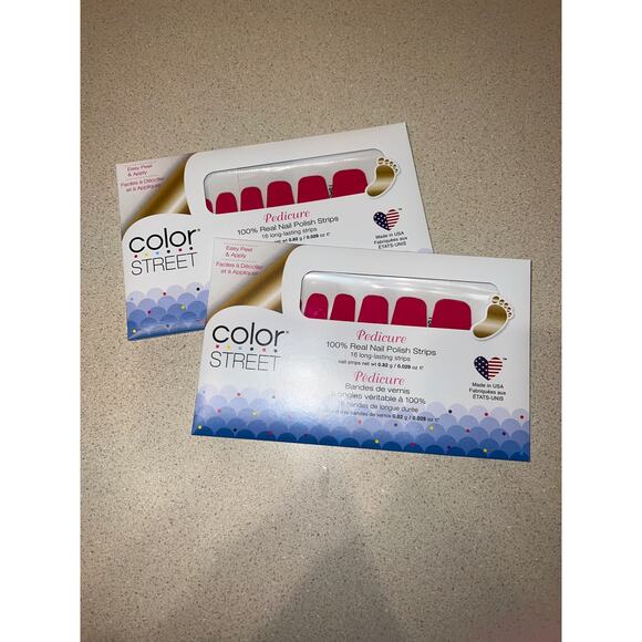 Color Street Pedicure Sets in Fuchsia (Seoul Sister) TWO SETS!! - Picture 1 of 3